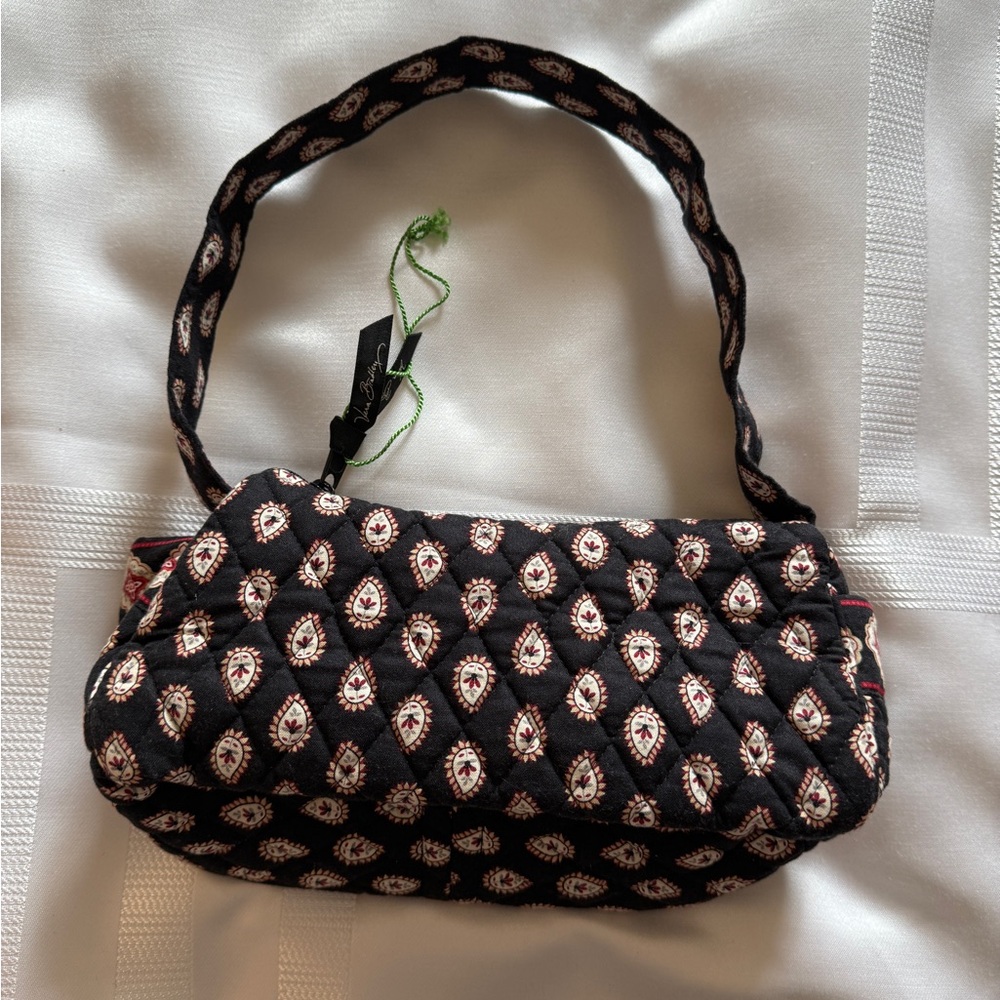 Vera Bradley Black and White Shoulder Bag with Unique Pattern